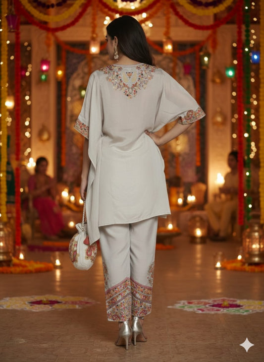 Ruby Red & Gold Embroidered Anarkali Kurta Set with Dupatta β€οΈ