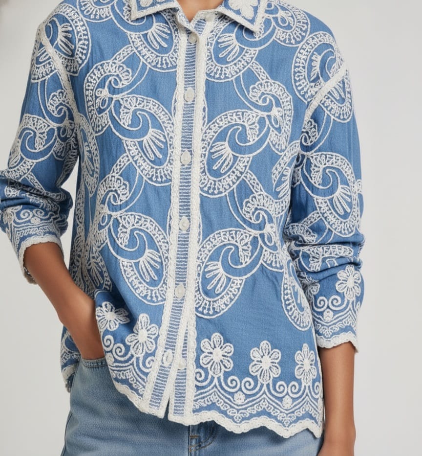 The Blue Atelier Embroidered Shirt