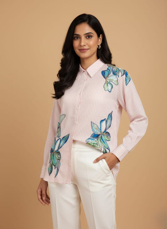 Azure Bloom Handcrafted Co-ord Set