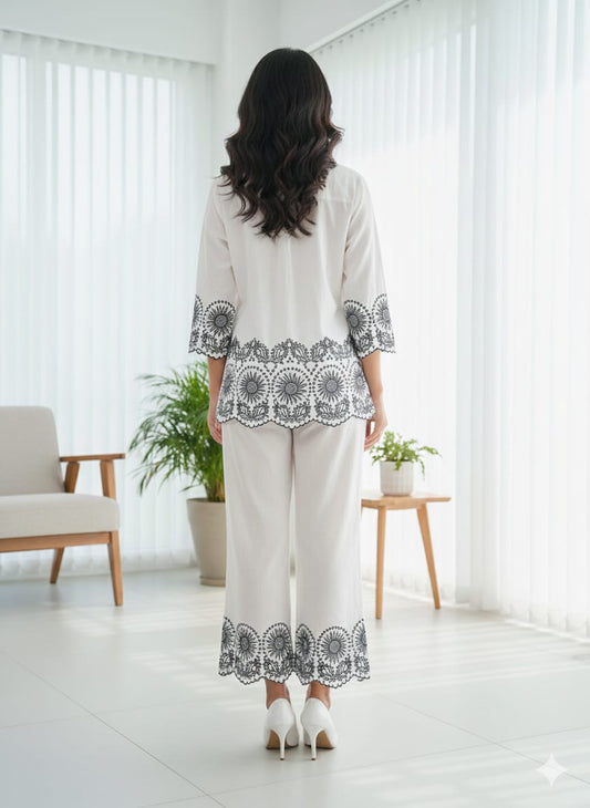 White Botanical Co-ord Set