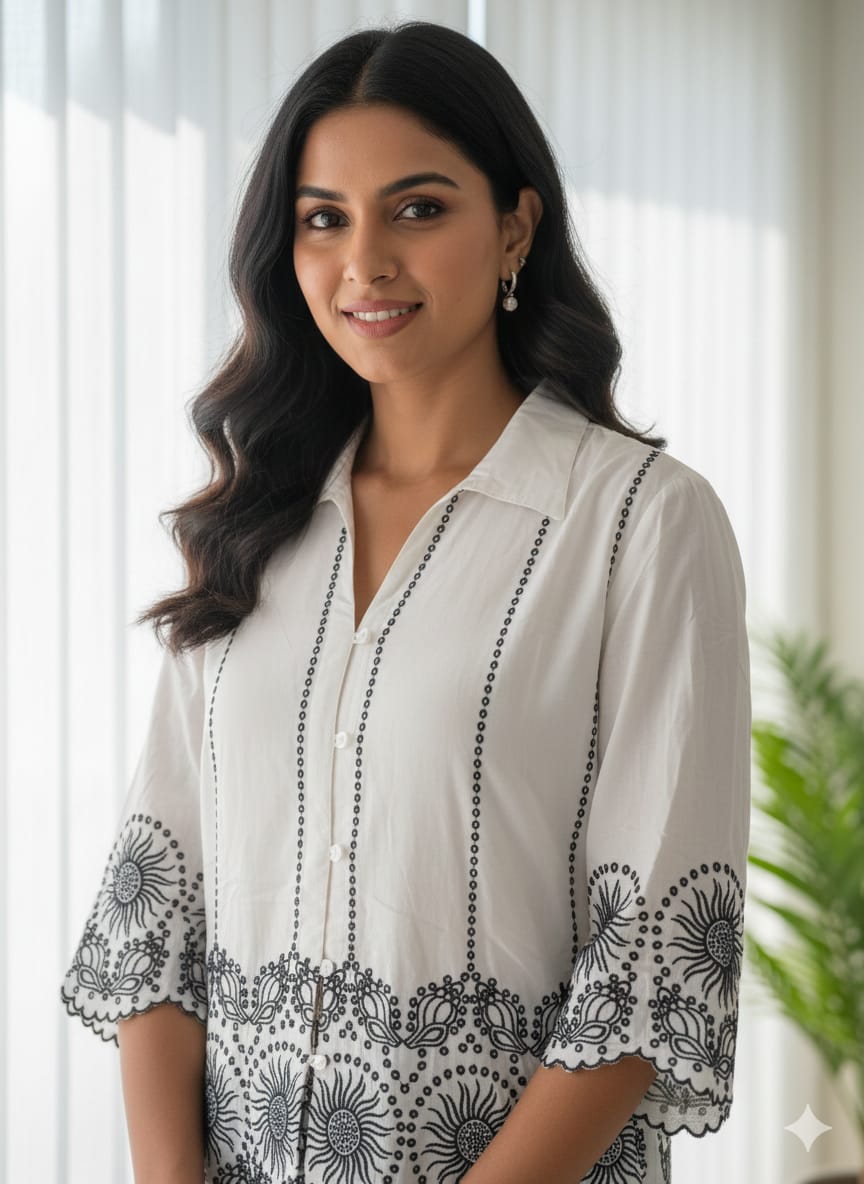 White Botanical Co-ord Set