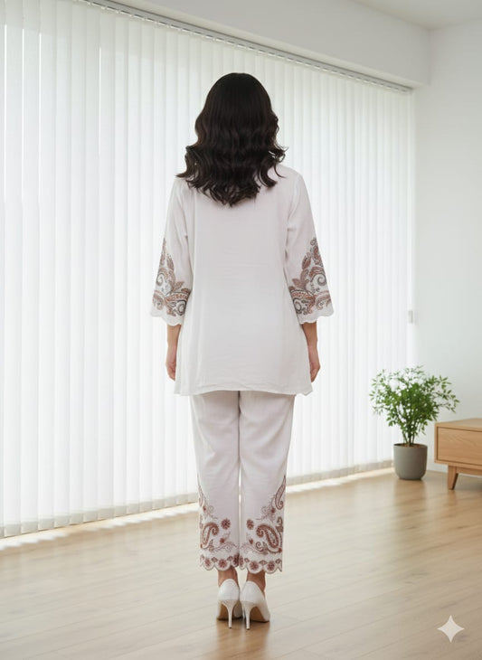 Regal Motif Embroidered Co-ord