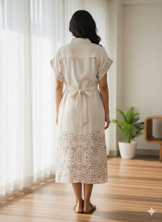 Opaline Tracery Midi Dress