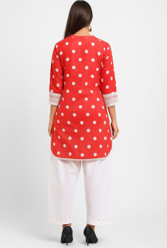 Crimson Dot Kurta & Plazzo