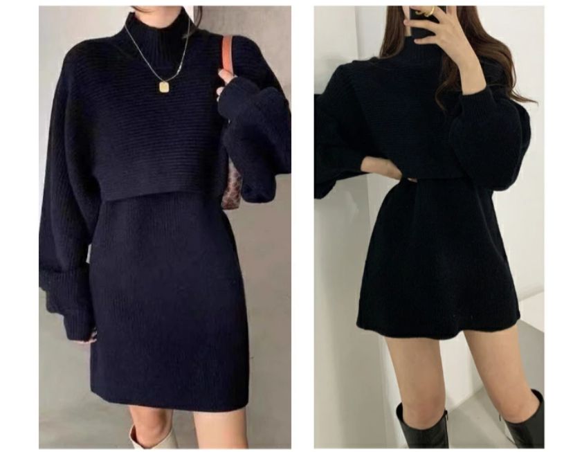 Two piece woollen dress set