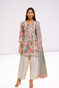 Vintage Rose Floral Print Tunic Set with Afghani Salwar