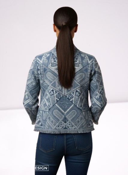 Indigo Paisley Tapestry Cropped Jacket 💙