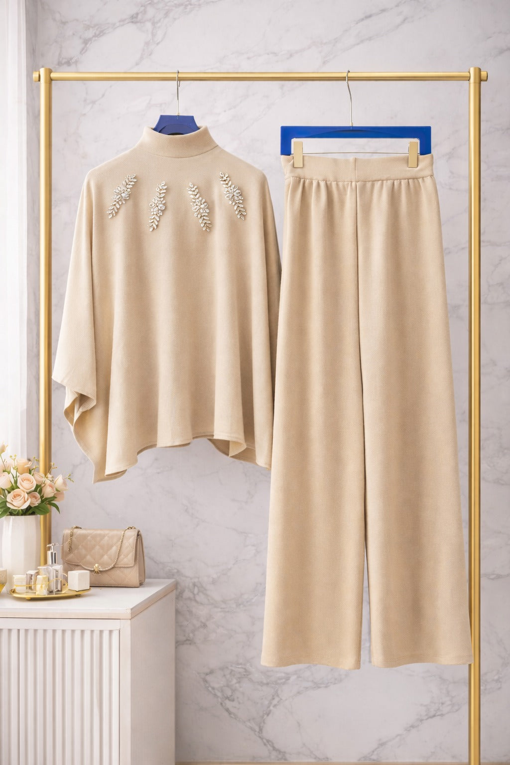 EMBELISHED HIGH NECK COORD SET