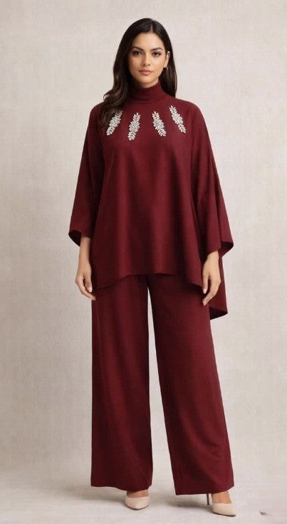 EMBELISHED HIGH NECK COORD SET