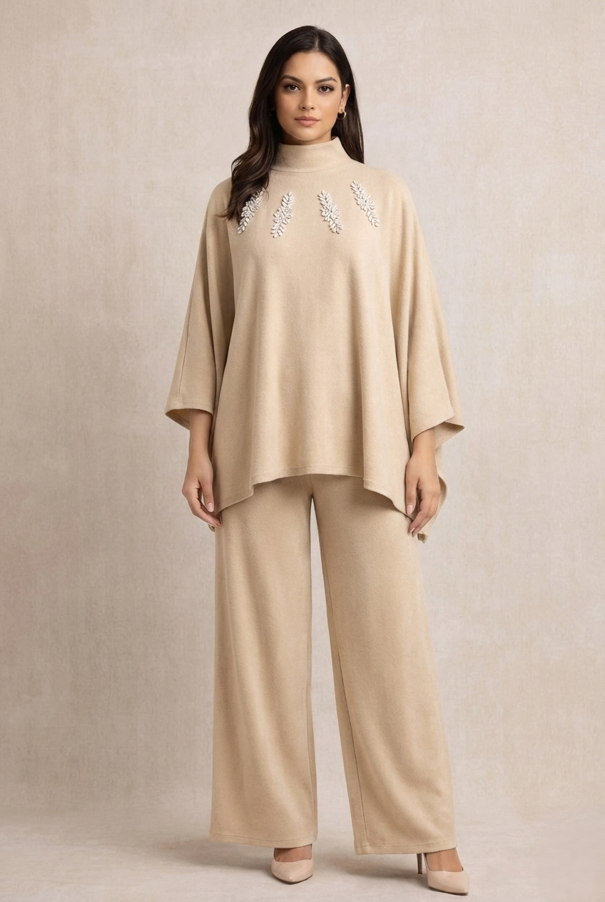 EMBELISHED HIGH NECK COORD SET