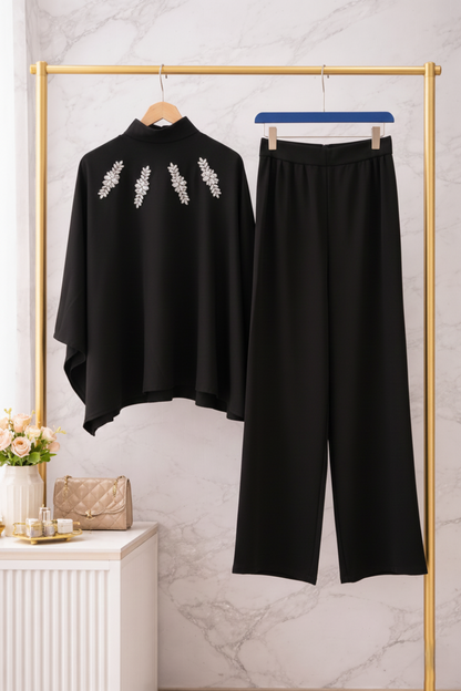EMBELISHED HIGH NECK COORD SET