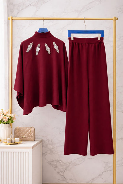 EMBELISHED HIGH NECK COORD SET