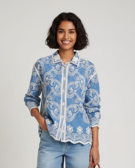 The Blue Atelier Embroidered Shirt
