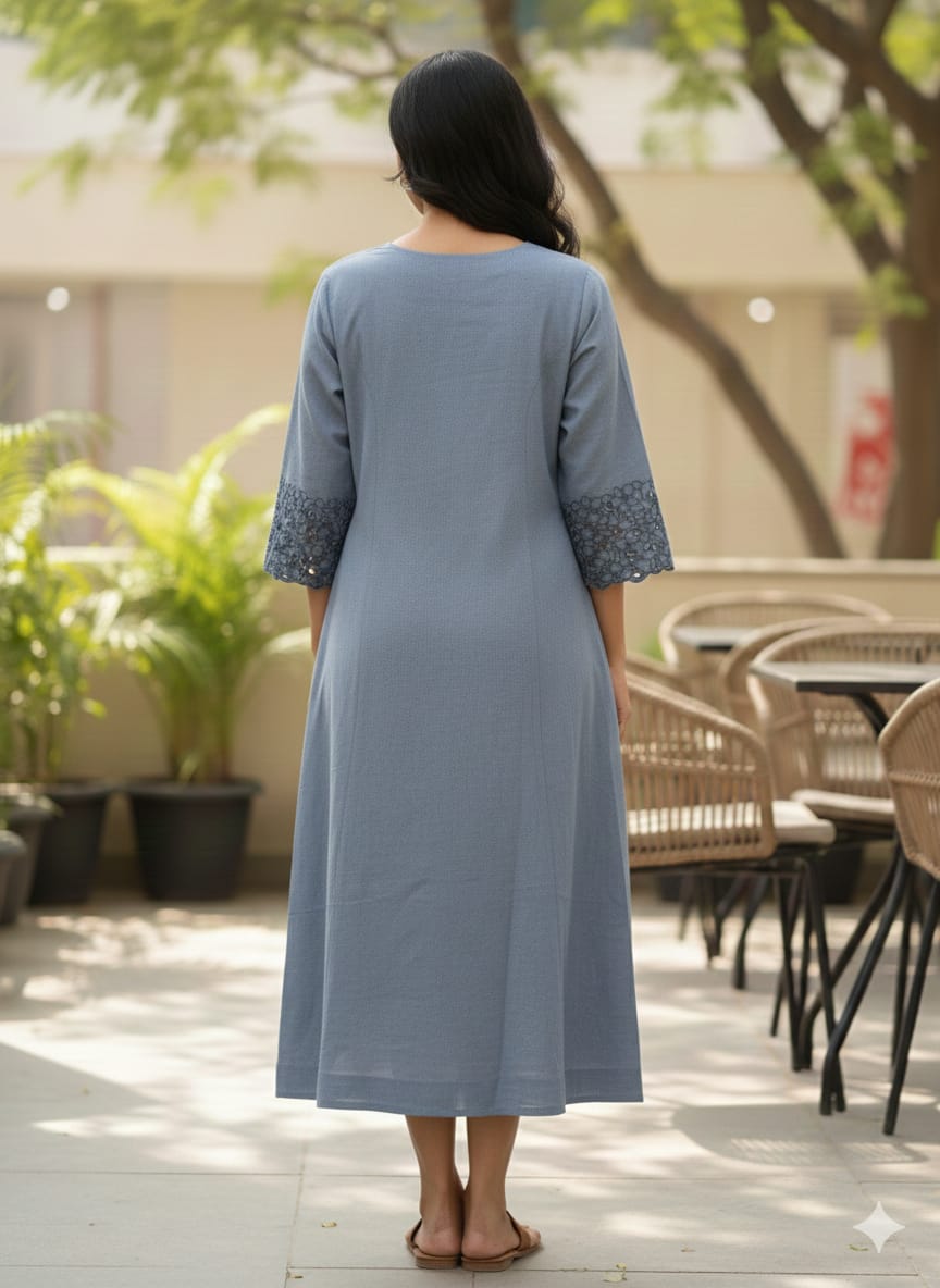 The Serene Bloom Button Dress