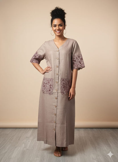 Aurelia Linen Button-Down Dress