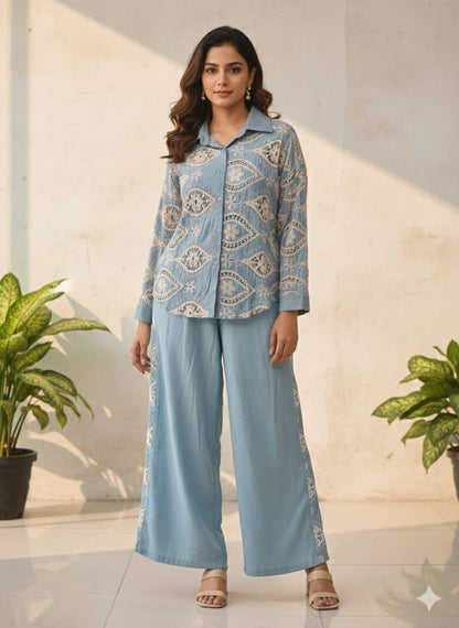 Opaline Breeze Embroidered Co-ord Set
