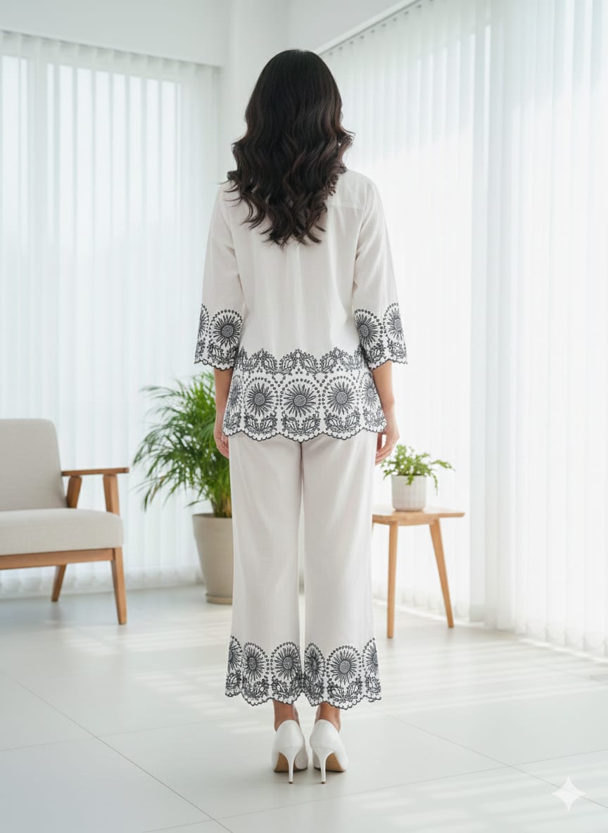 White Botanical Co-ord Set