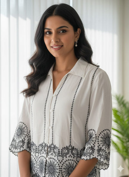 White Botanical Co-ord Set