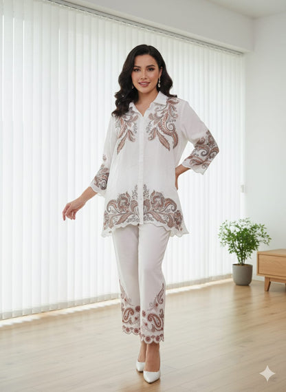 Regal Motif Embroidered Co-ord