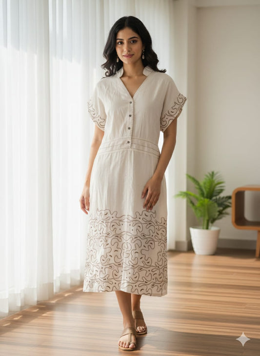 Opaline Tracery Midi Dress