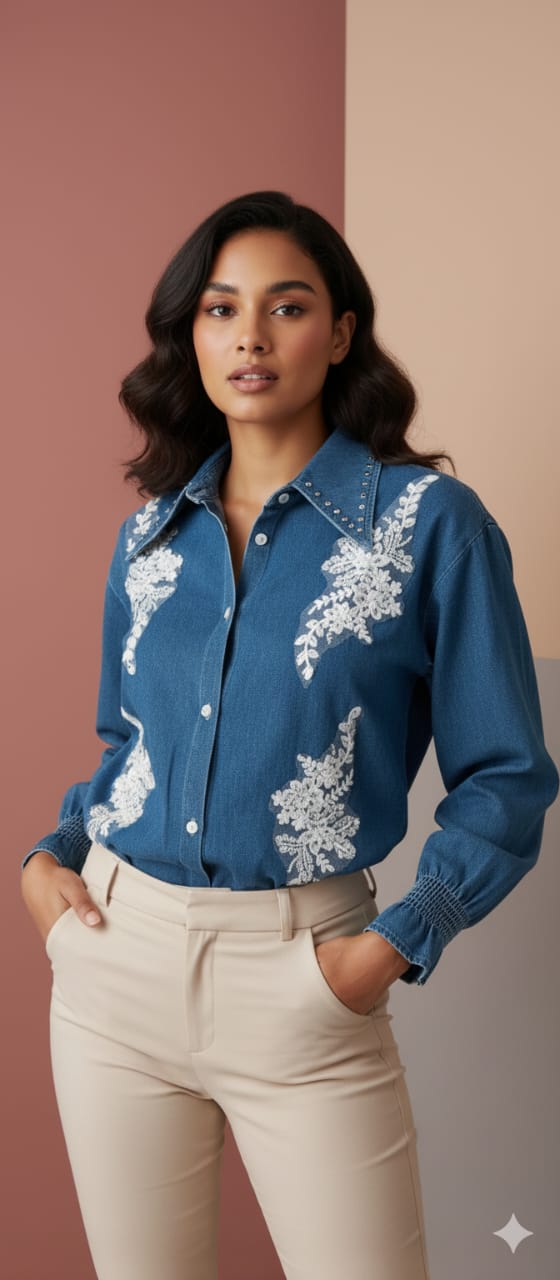 Noir Stitch Denim Shirt