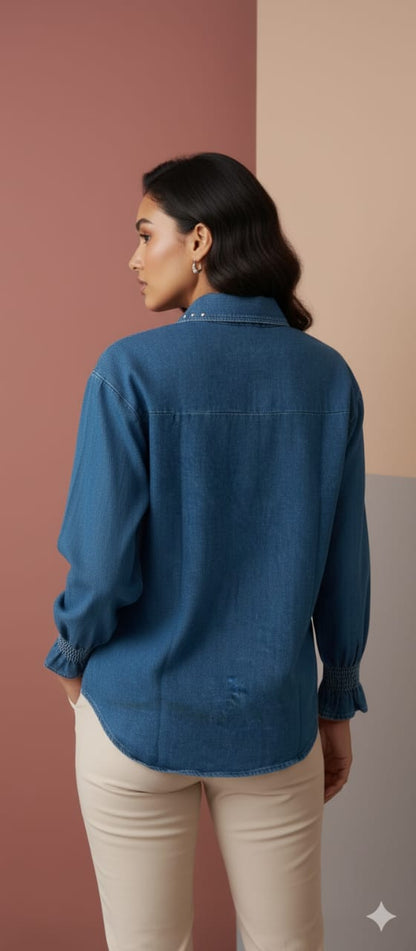 Noir Stitch Denim Shirt