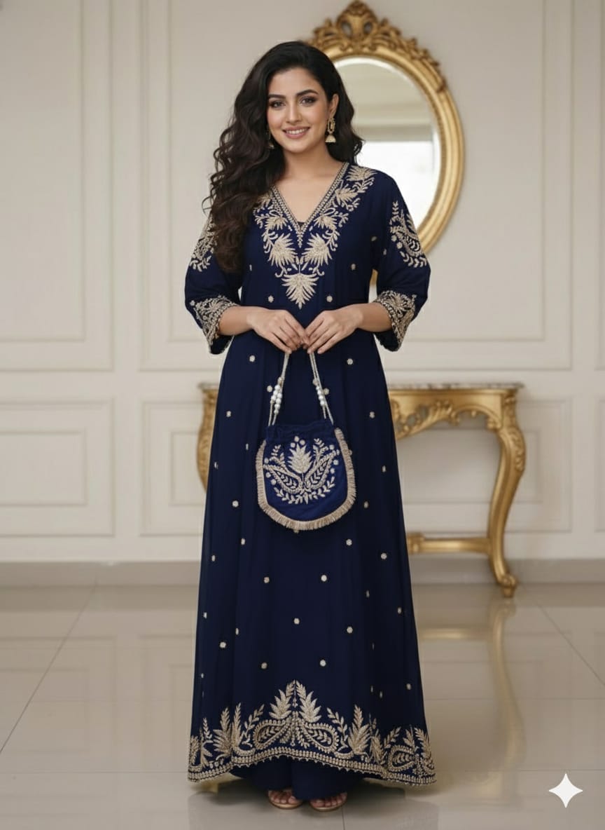 Serene Noir Anarkali