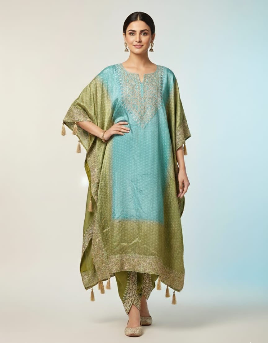 Kaftan kurta set with dhoti pants
