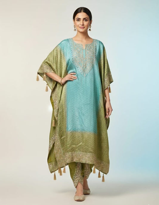 Kaftan kurta set with dhoti pants