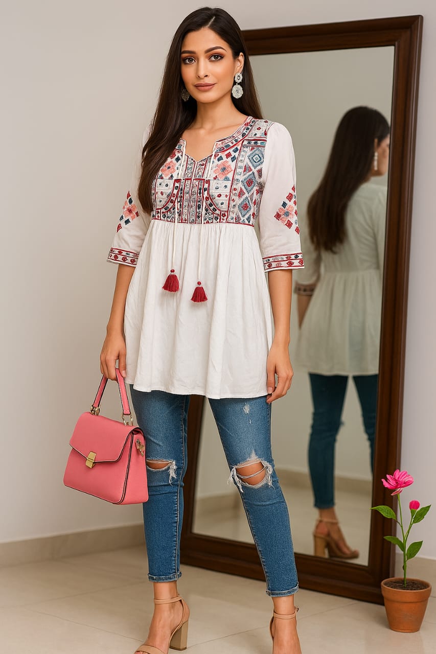 Arwa Mirror Muse Kurti