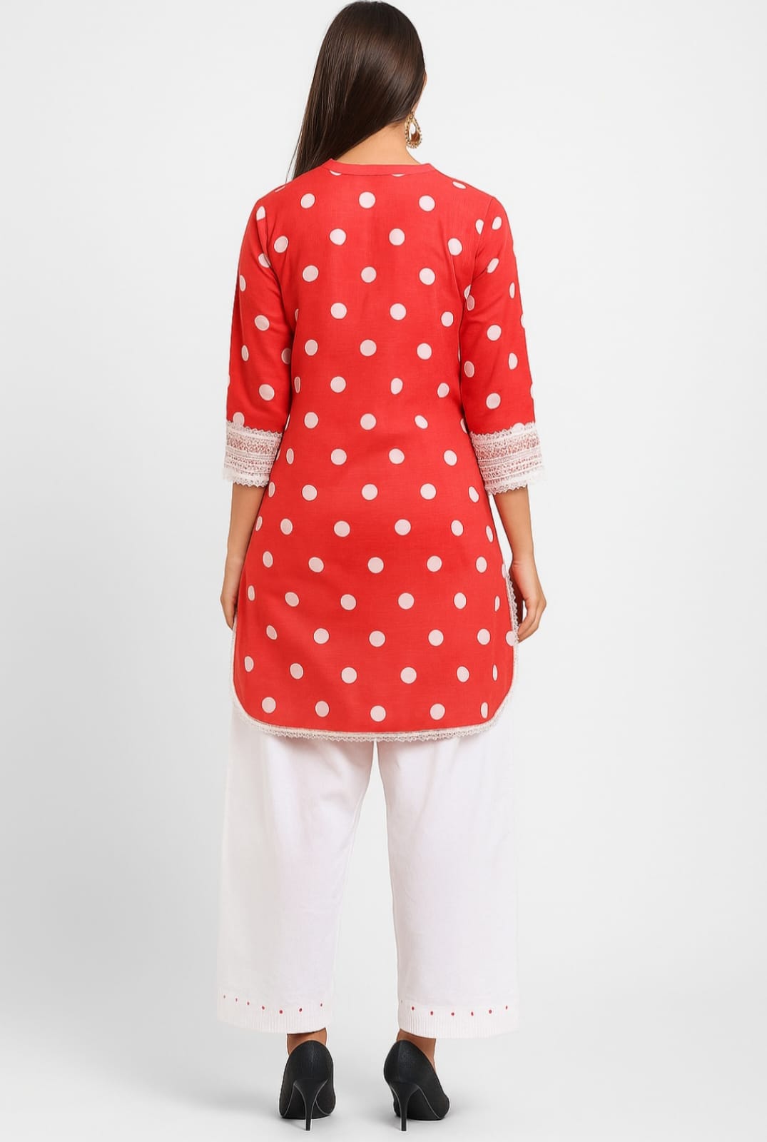 Crimson Dot Kurta & Plazzo