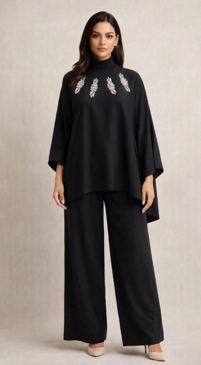 EMBELISHED HIGH NECK COORD SET