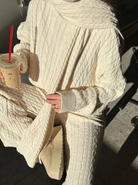 CABEL KNIT SCARF CO-ORD